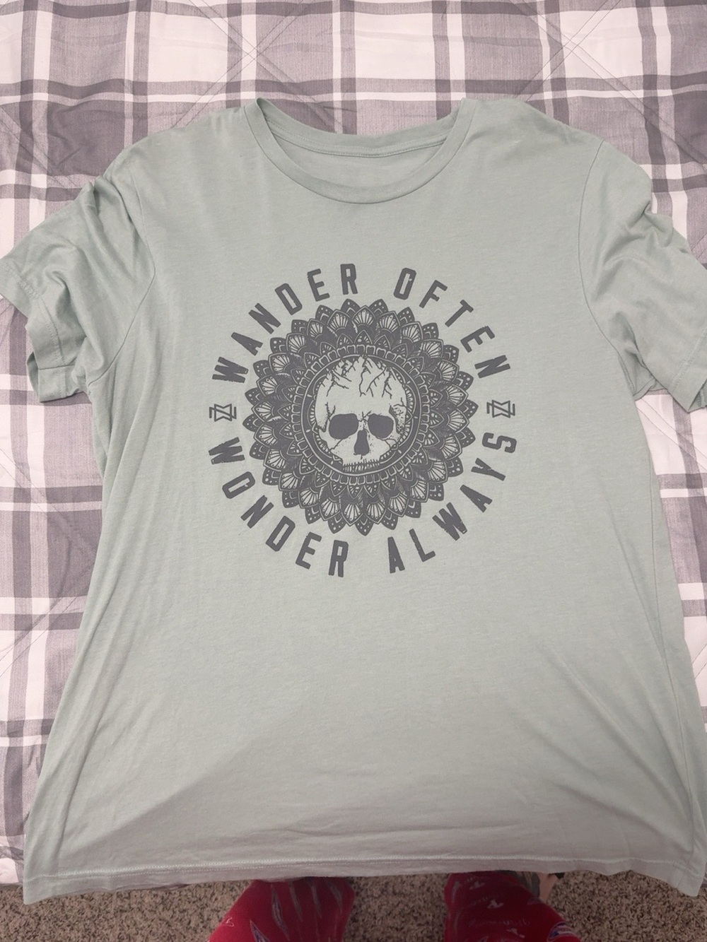 Wander Often Wonder Always Men's Graphic T-Shirt - Sage Green